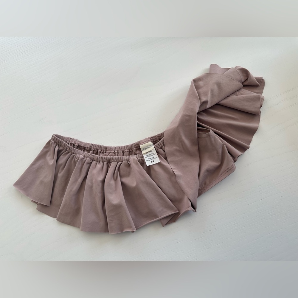 L*space Ruffle Swim off the shoulder  bikini top ruffled  Dusty Pearl size small